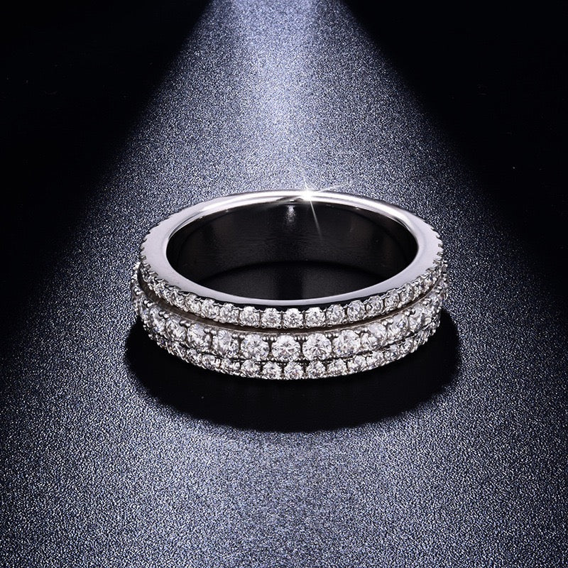 "Ferris Wheel" Full Moissanite Spinning Band S925