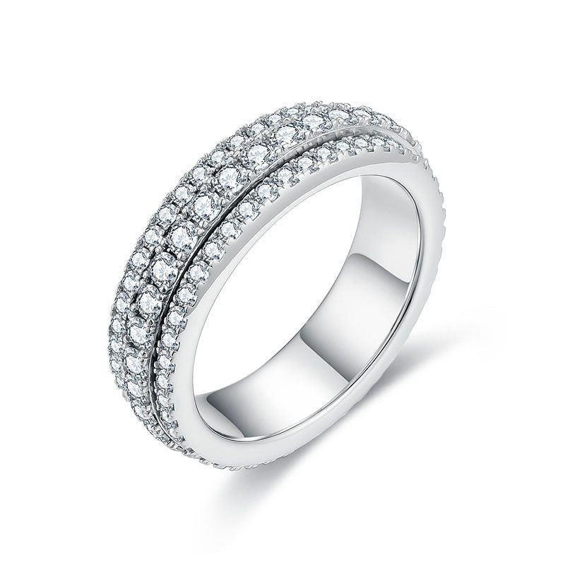 "Ferris Wheel" Full Moissanite Spinning Band S925