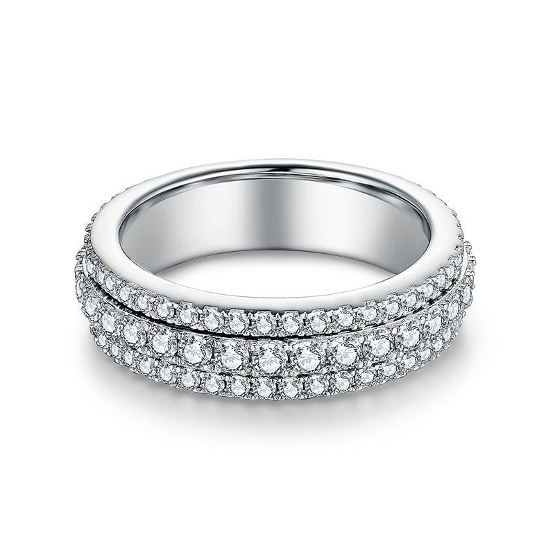 "Ferris Wheel" Full Moissanite Spinning Band S925
