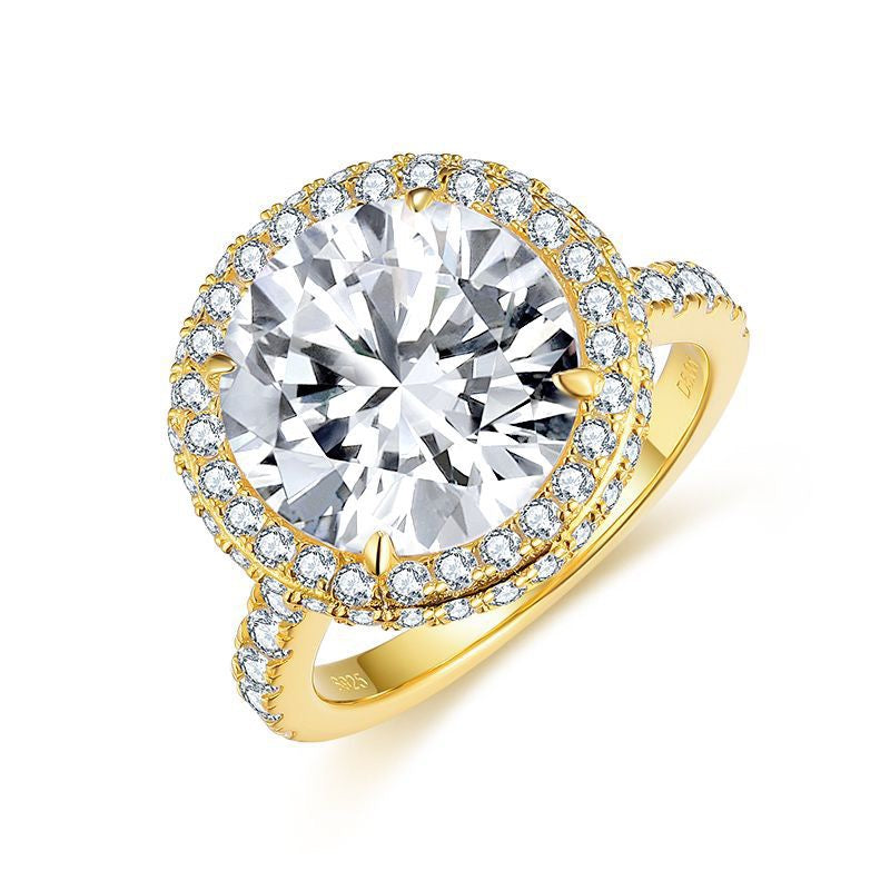 "Elena" 5ct Round Halo Moissanite Ring S925