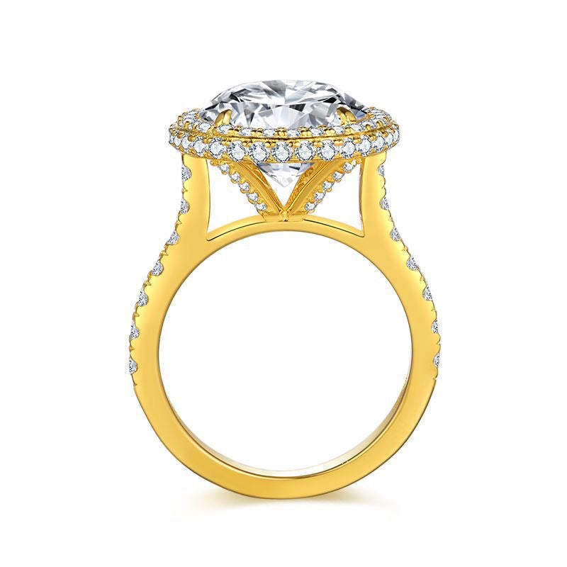 "Elena" 5ct Round Halo Moissanite Ring S925