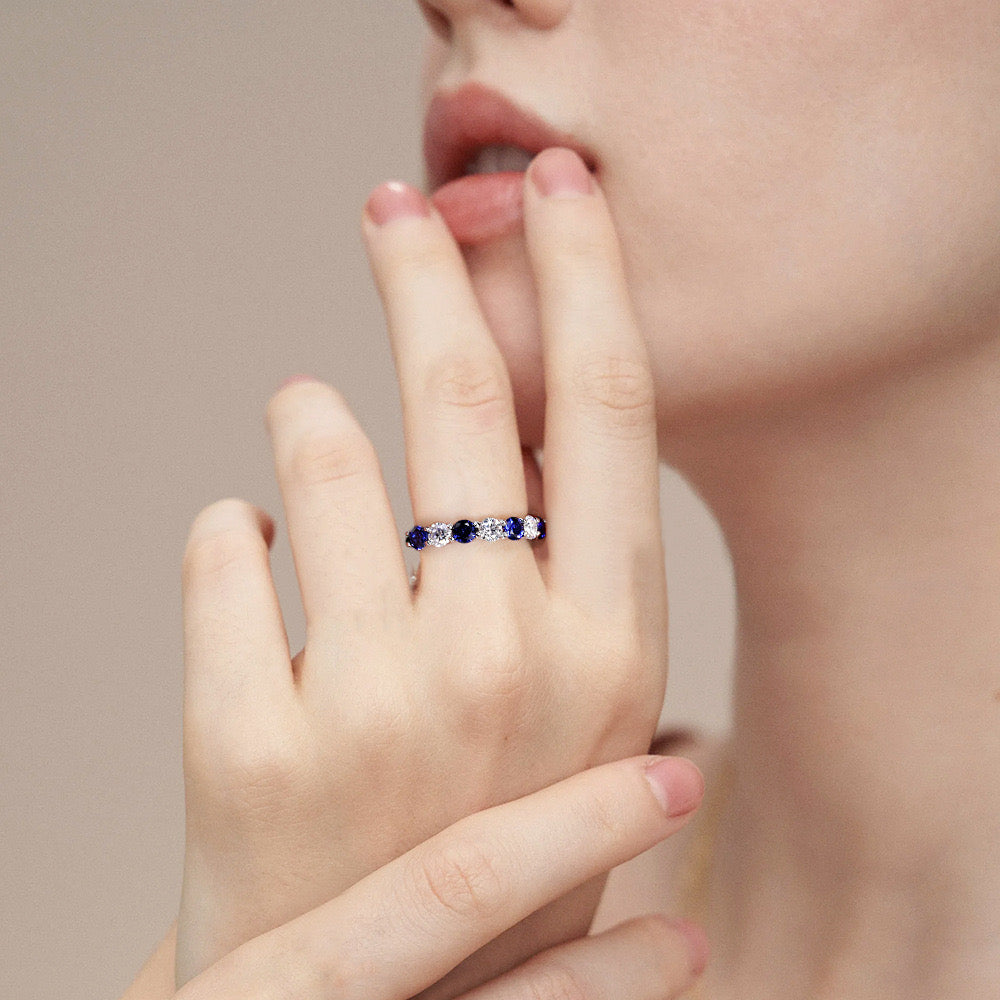 "Colorful Dipper X" Moissanite Ring Band S925