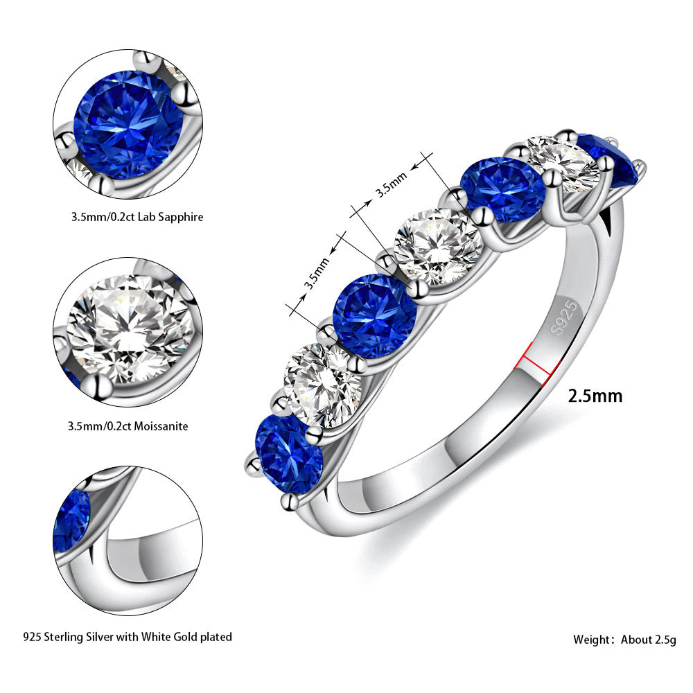 "Colorful Dipper X" Moissanite Ring Band S925