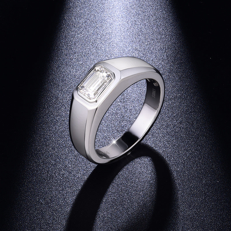 "Thor" 1ct Smaragd Moissanit Ring S925
