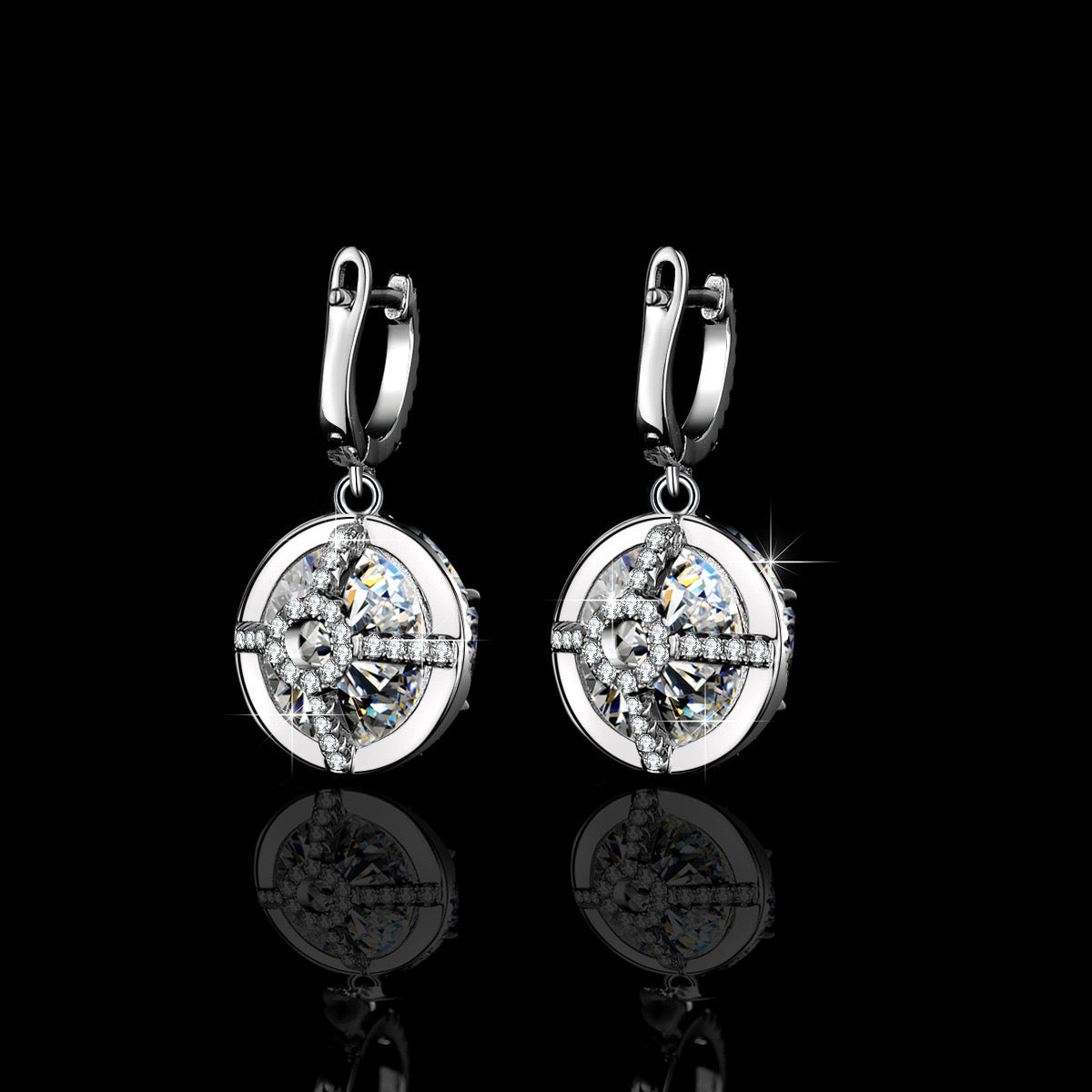 "Tessa" 5ct Rould Halo Moissanite Earrings S925