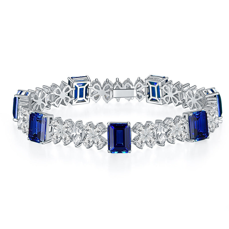 "Sophie" 2 Karat im Labor gezüchtetes Smaragdschliff-Armband