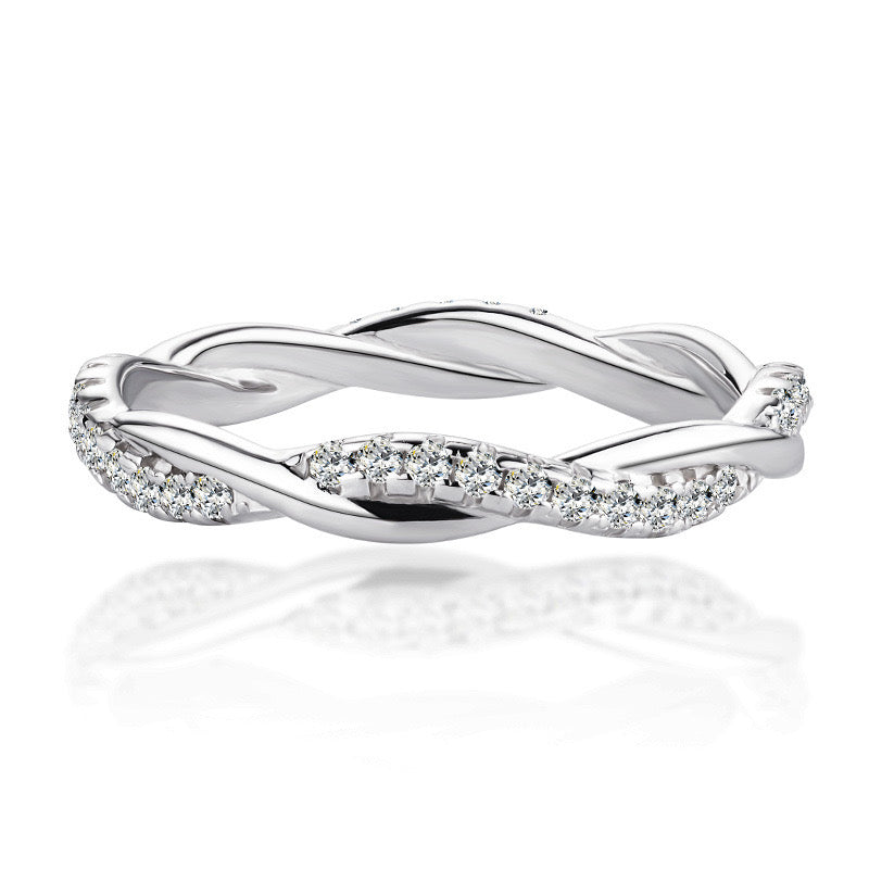 Zierlicher Twisted Vine Moissanit Ring S925