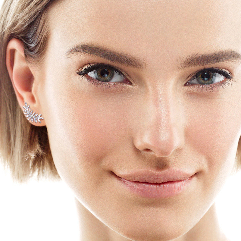 "Petal" 0.92ct Round Brilliant Moissanite Ear Cuffs