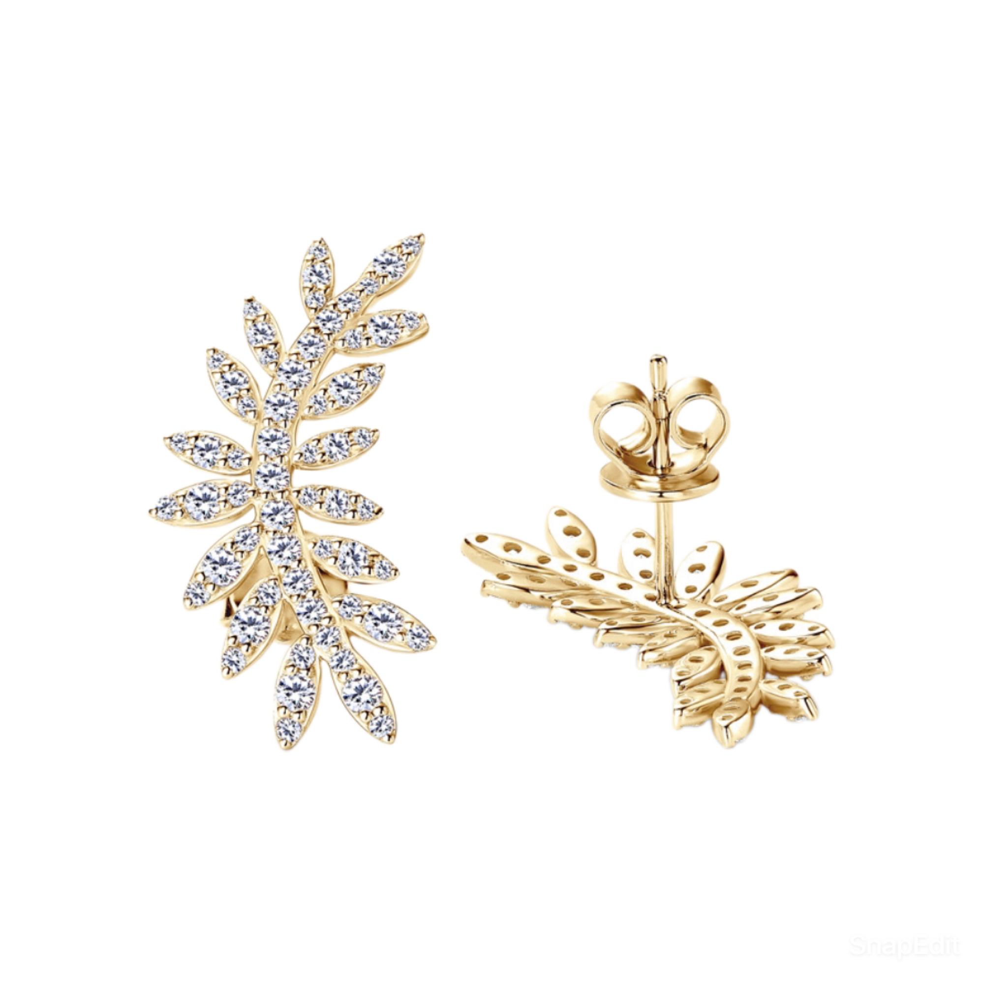 "Petal" 0.92ct Round Brilliant Moissanite Ear Cuffs