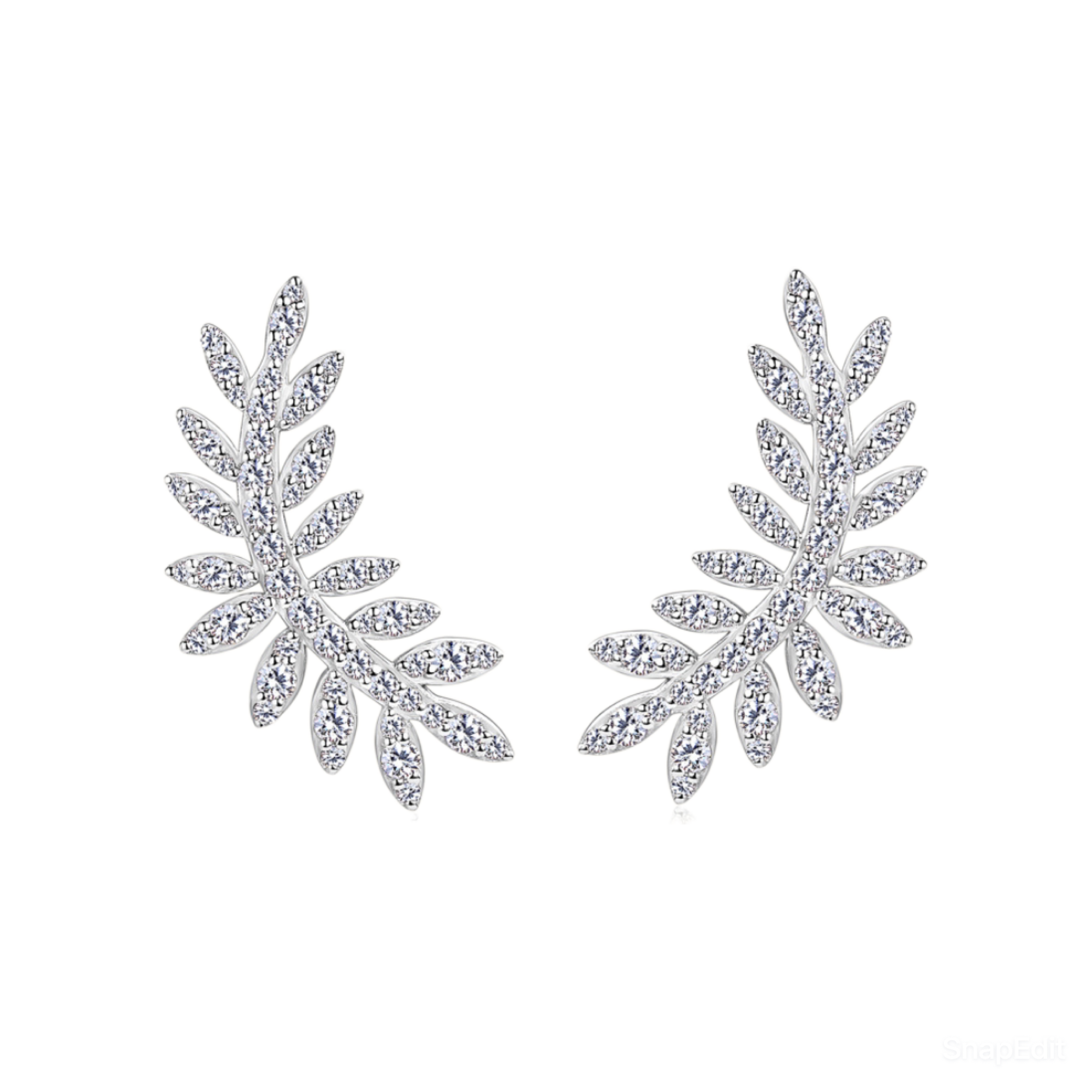"Petal" 0.92ct Round Brilliant Moissanite Ear Cuffs