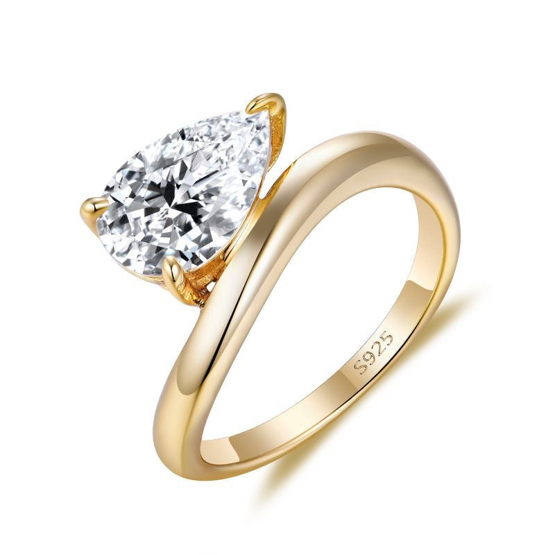 "Zales" 2 Karat Birne Twisty Vine Moissanite Ring S925