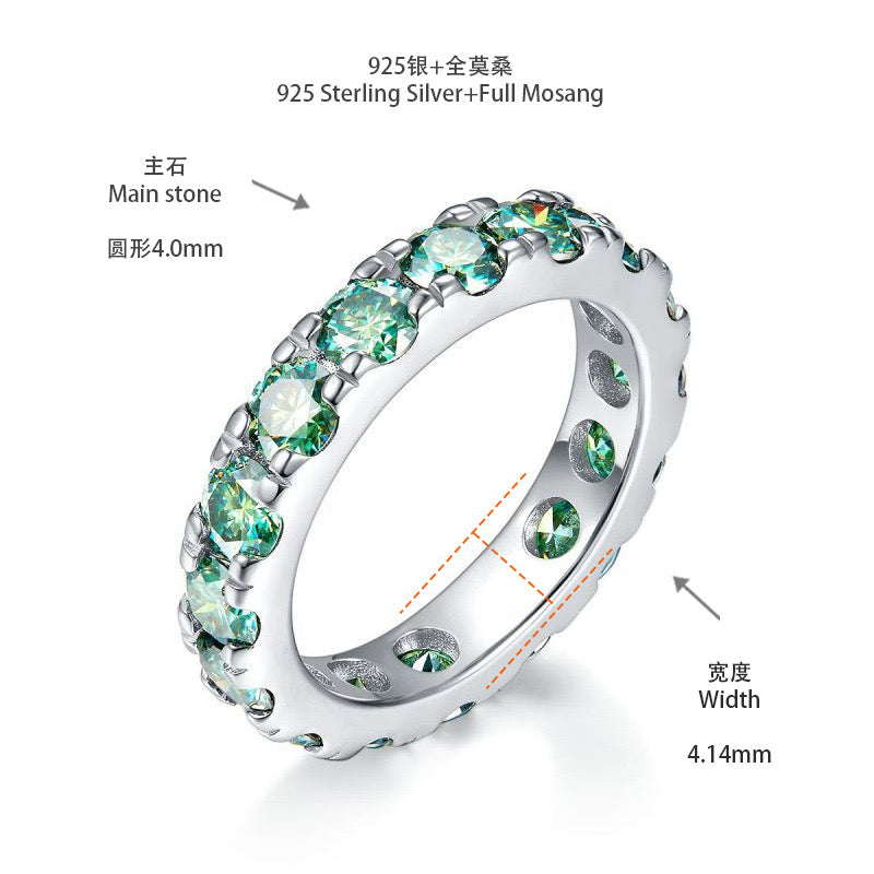 "Edler" 0,3 ct grüner Moissanit-Ring S925