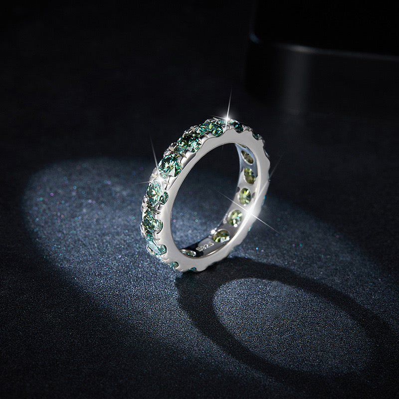 "Edler" 0,3 ct grüner Moissanit-Ring S925