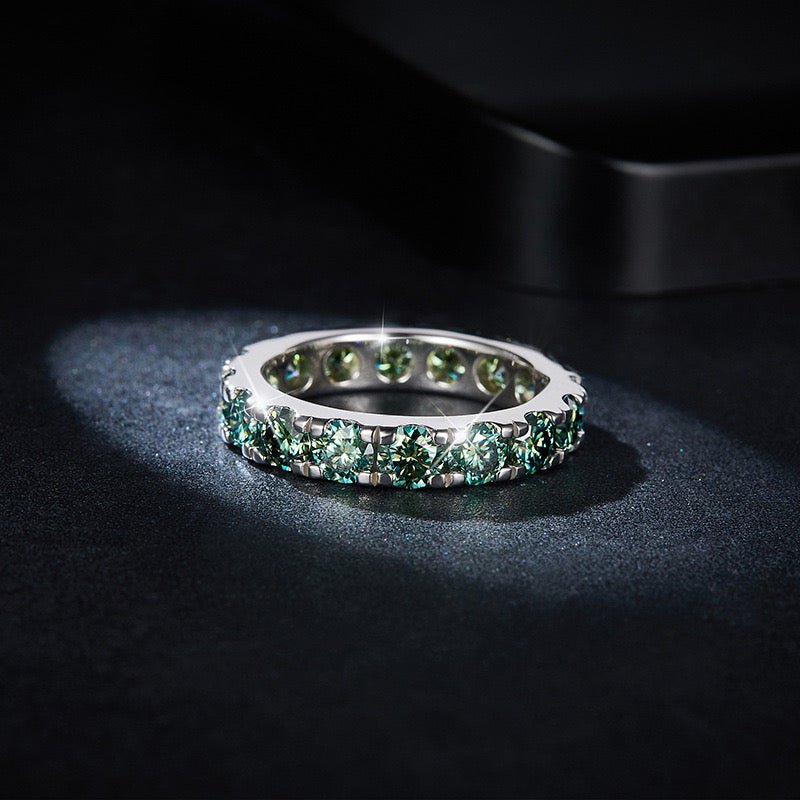 "Edler" 0,3 ct grüner Moissanit-Ring S925