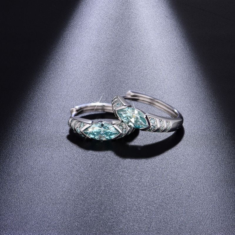 "Noah" 4*8mm Paraiba Marquise Moissanite Earrings S925
