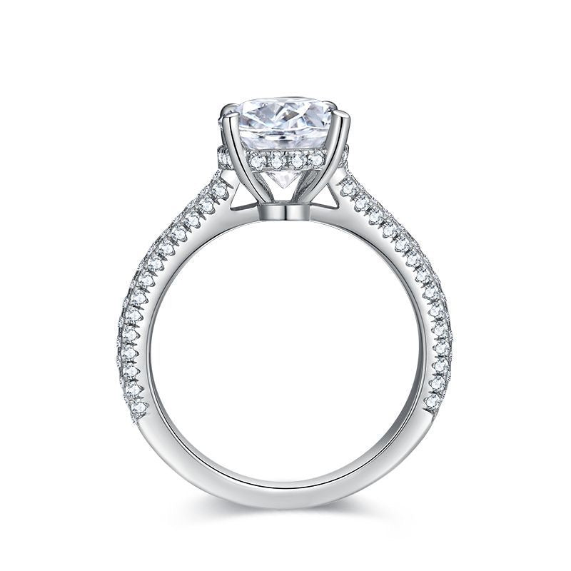"Stella" 3ct ovaler Moissanit Ehering S925