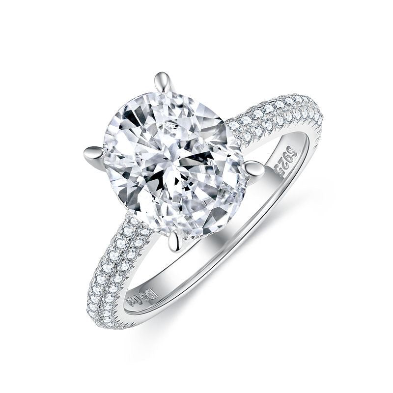 "Stella" 3ct ovaler Moissanit Ehering S925