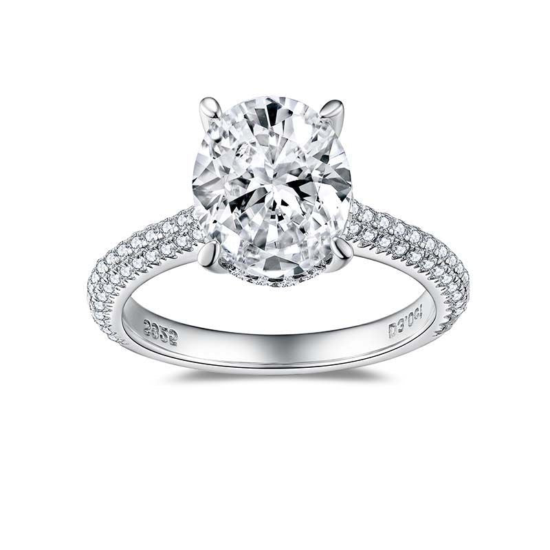 "Stella" 3ct ovaler Moissanit Ehering S925