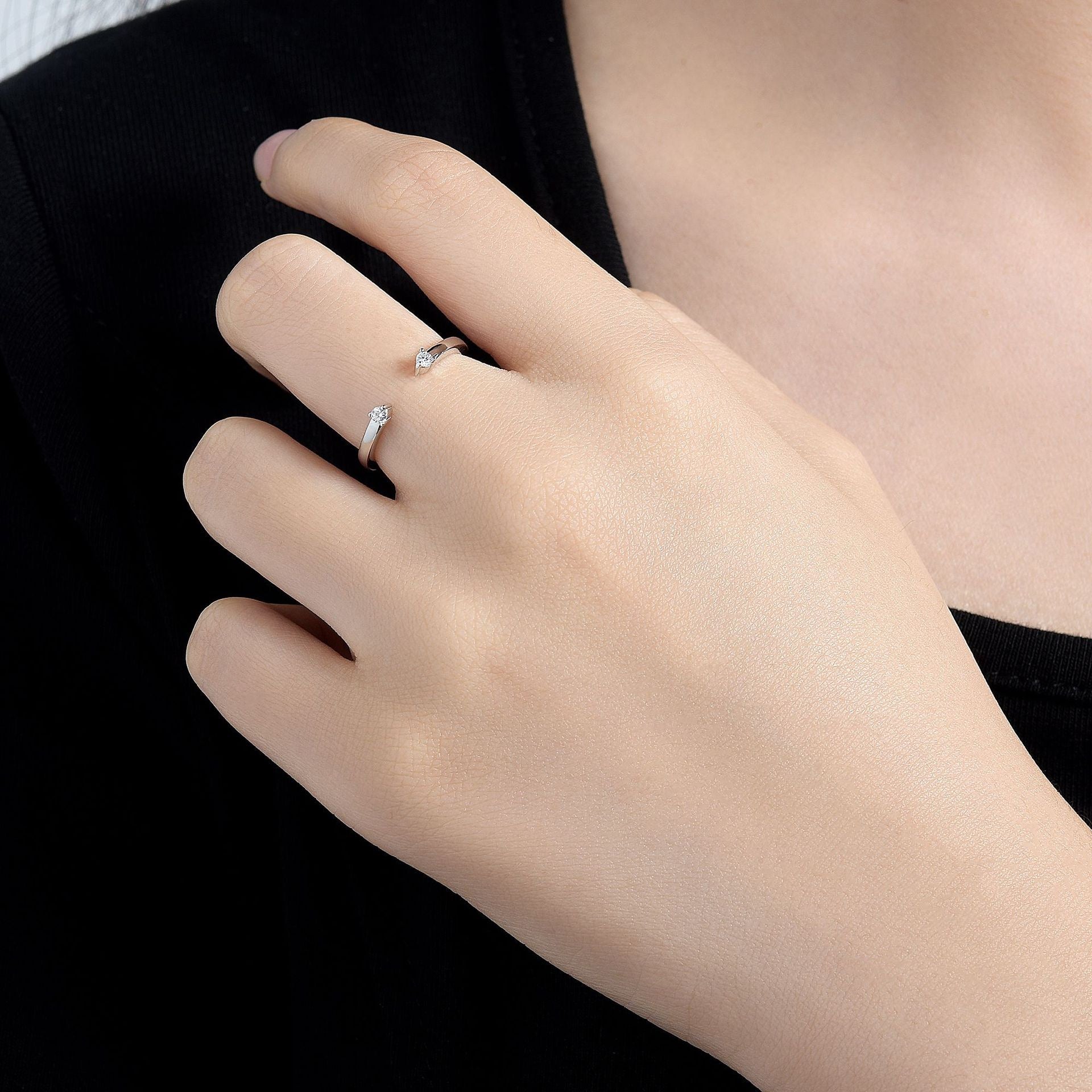 "Wen" Moissanite Offener Ehering S925