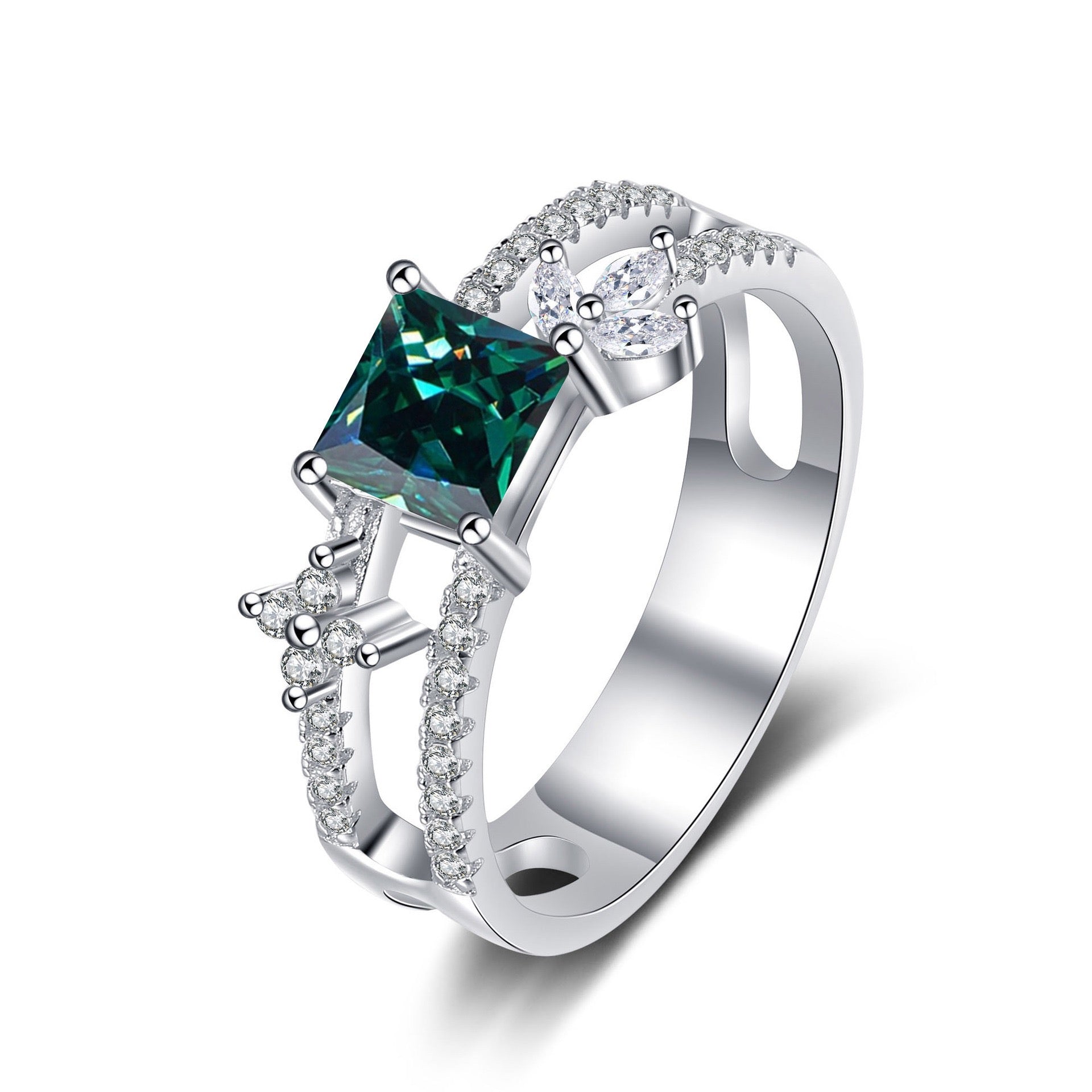 "Bree" 1ct Colorful Princess Cut Moissanite Ring S925