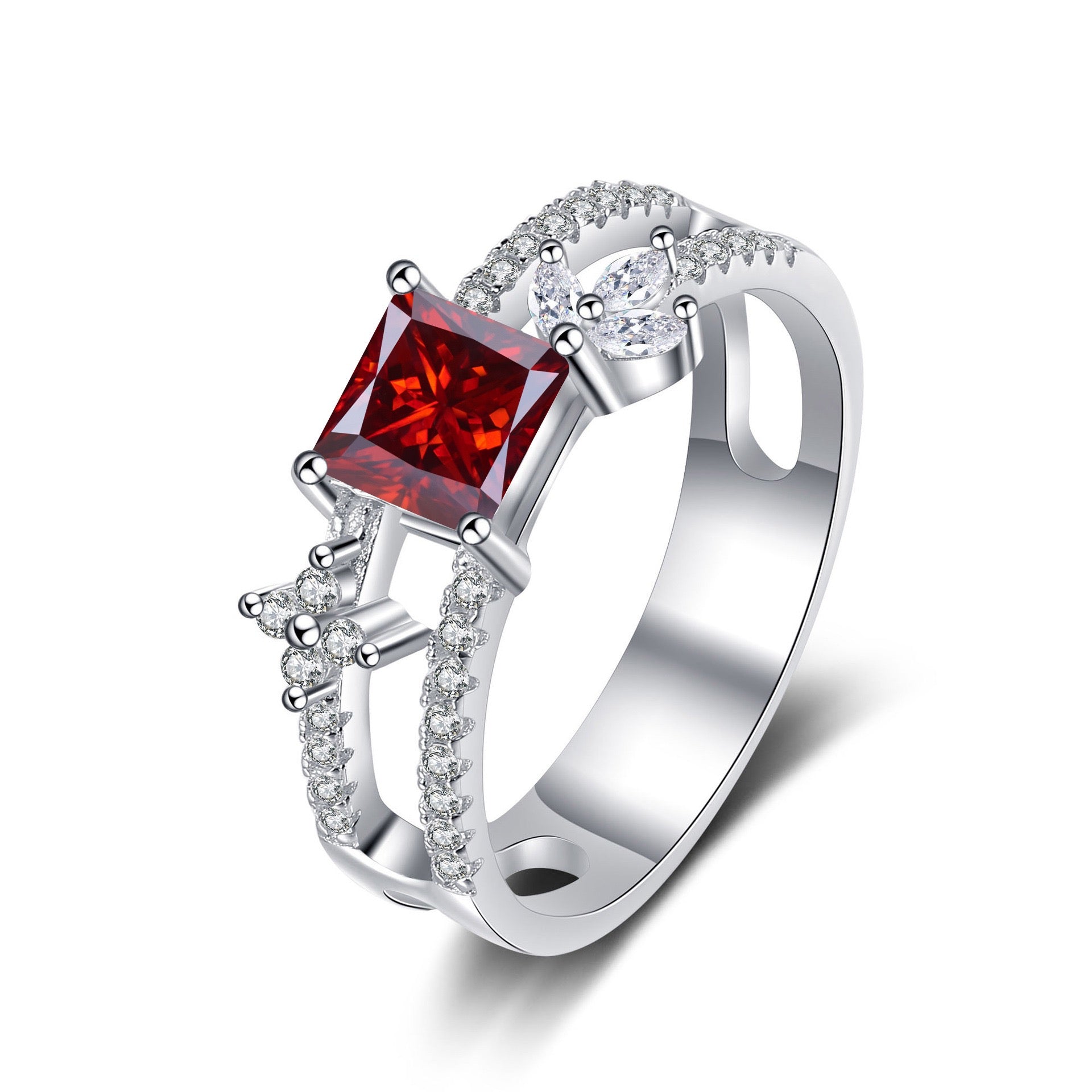 "Bree" 1ct Colorful Princess Cut Moissanite Ring S925