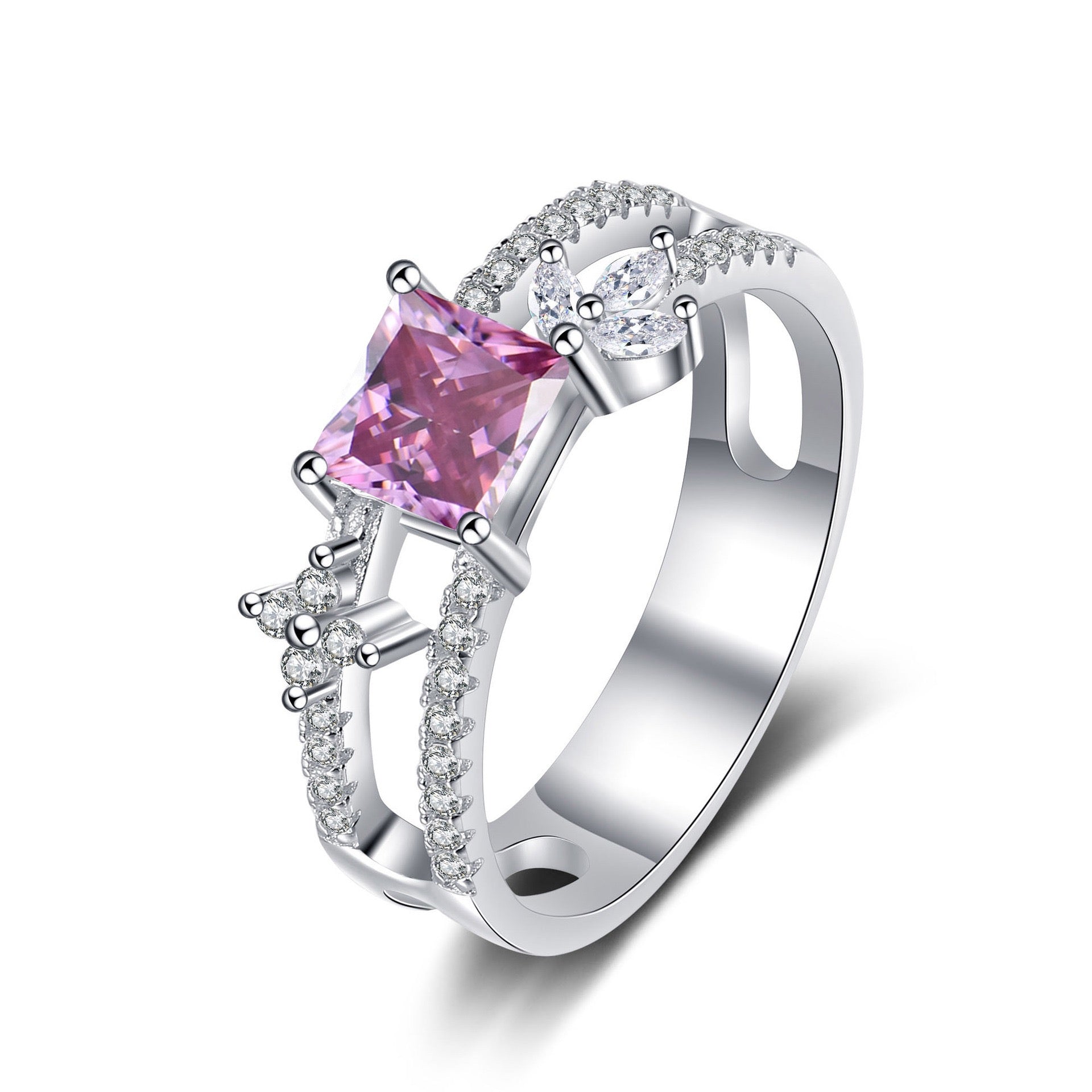 "Bree" 1ct Colorful Princess Cut Moissanite Ring S925