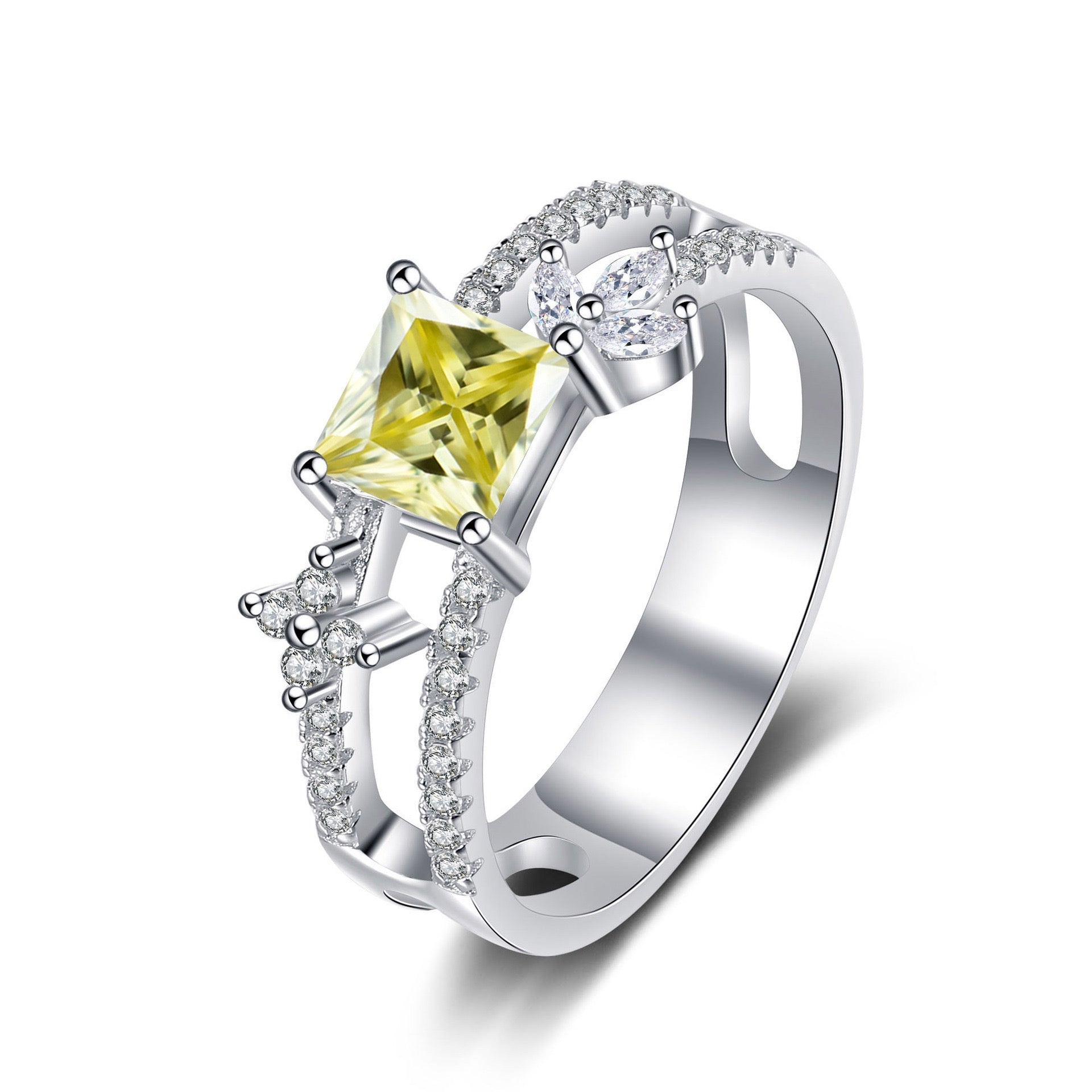"Bree" 1ct Colorful Princess Cut Moissanite Ring S925