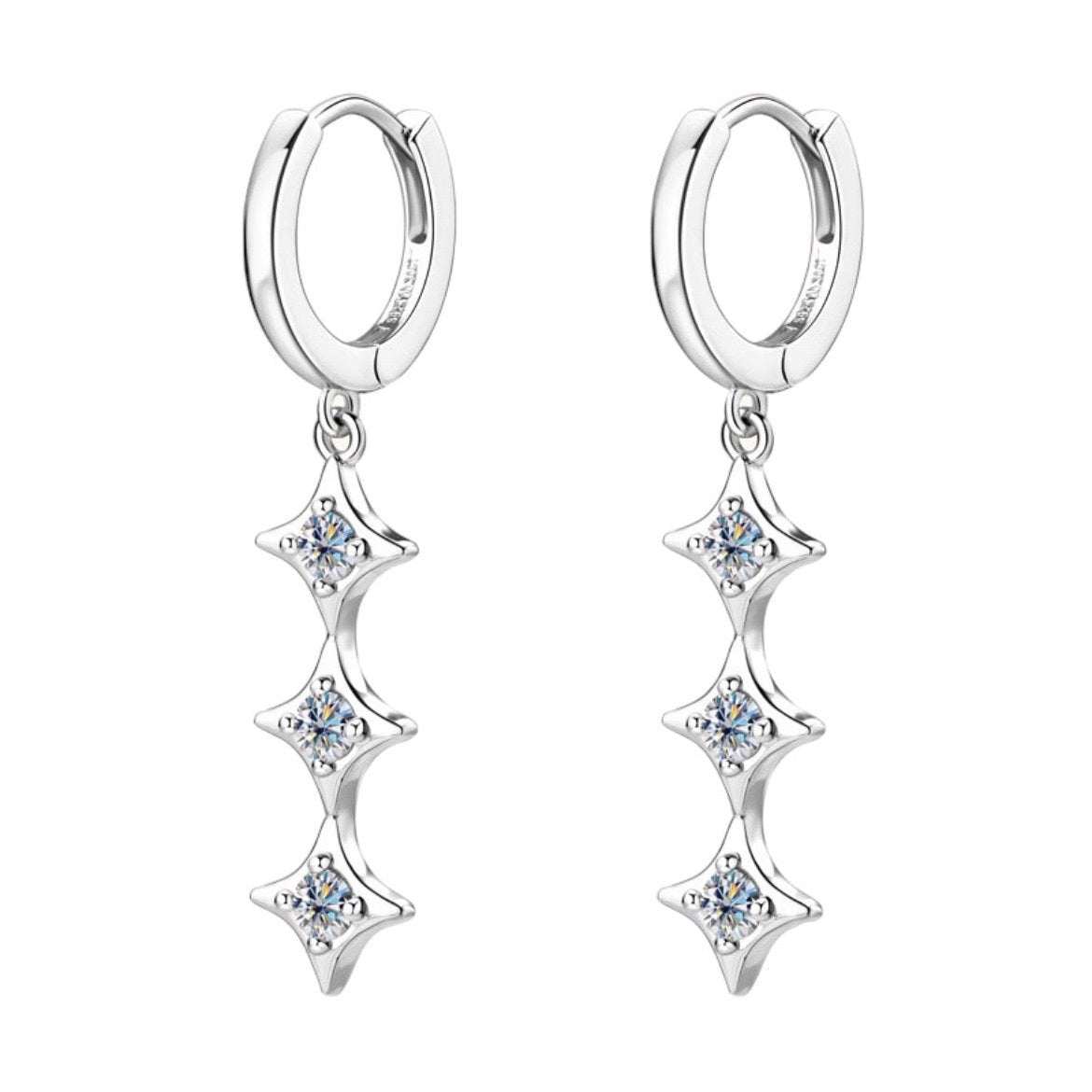 "Star" Moissanite Drop Earrings S925