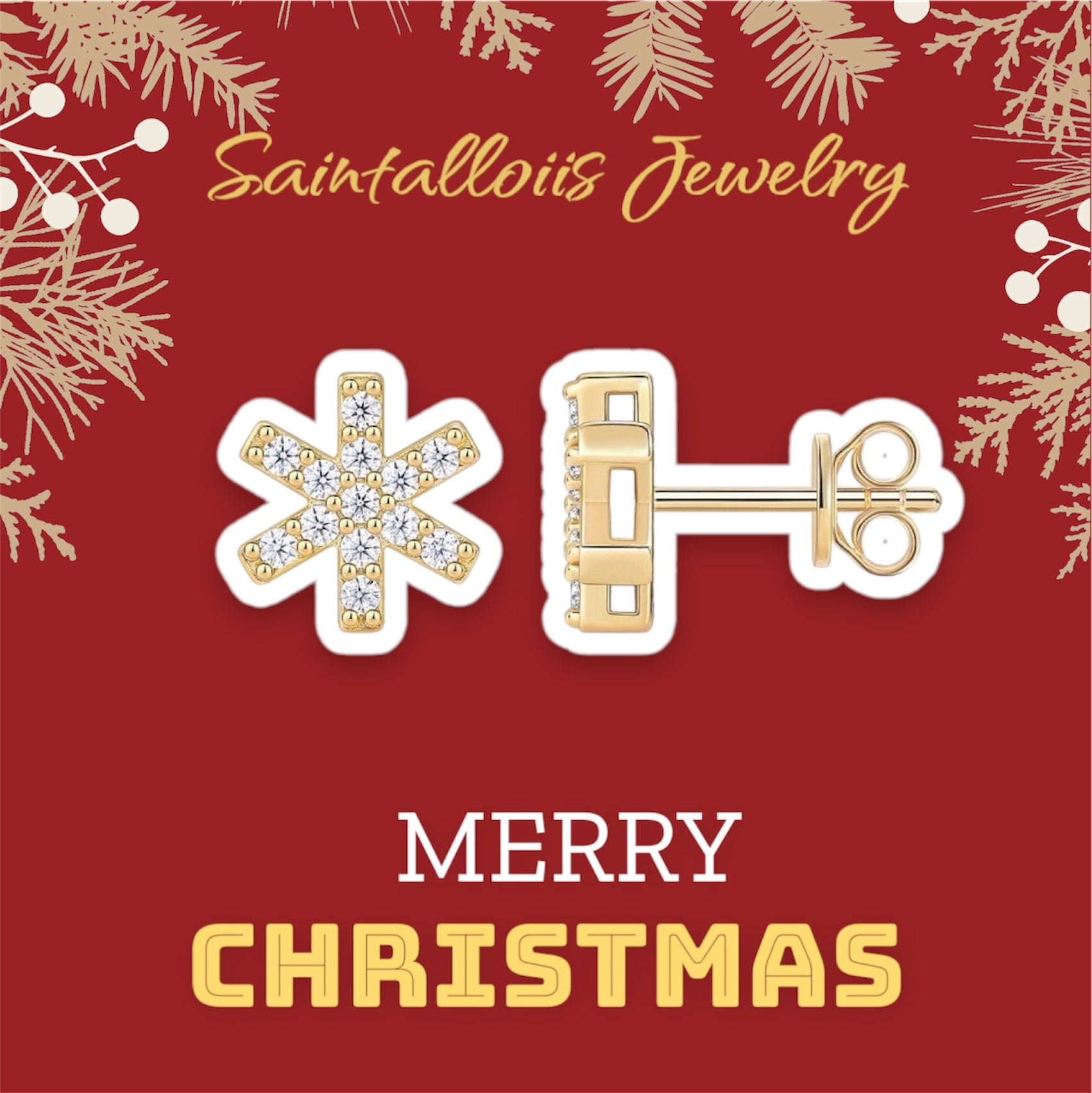 "Snowflakes" Christmas Season Moissanite Earrings