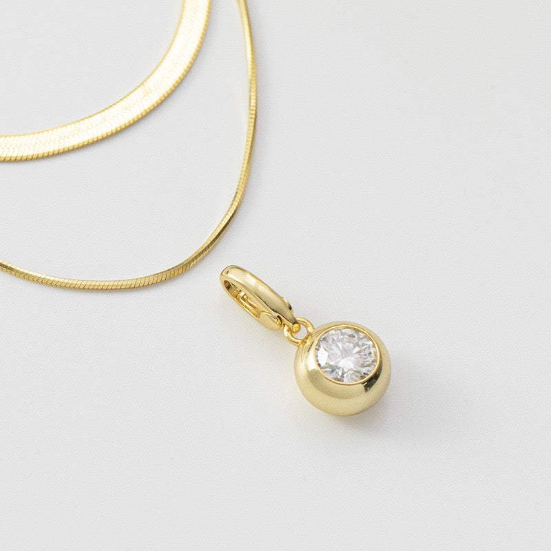 "Saskia" 1ct Round Cut Moissanite Necklace