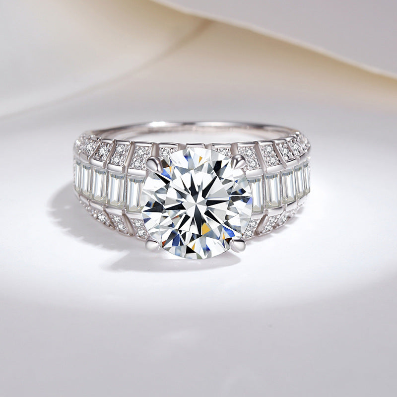 "Gia" 5ct Round Cut Moissanite Ring