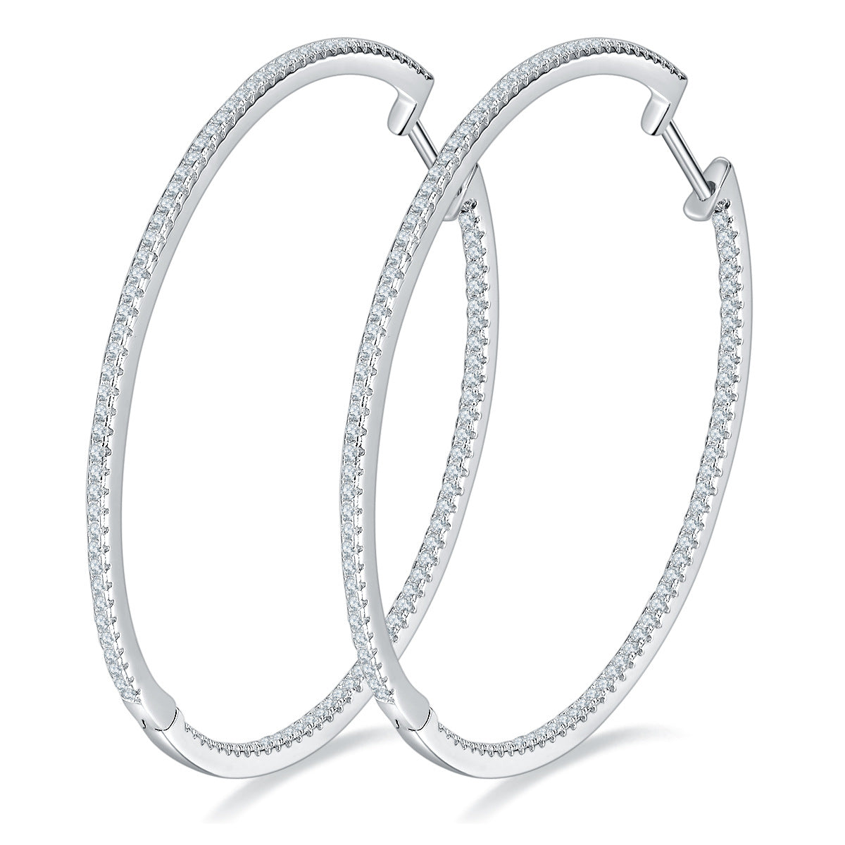 "57" Moissanite Hoop Earrings