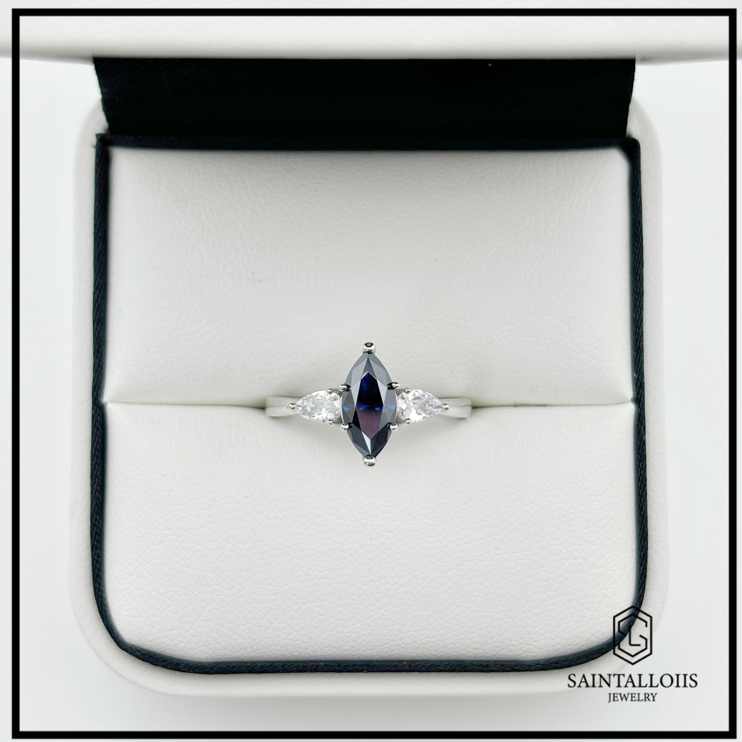 "Lucia" 1ct Marquise Cut Moissanite Ring (Multiple Colors Stones Avaliable)