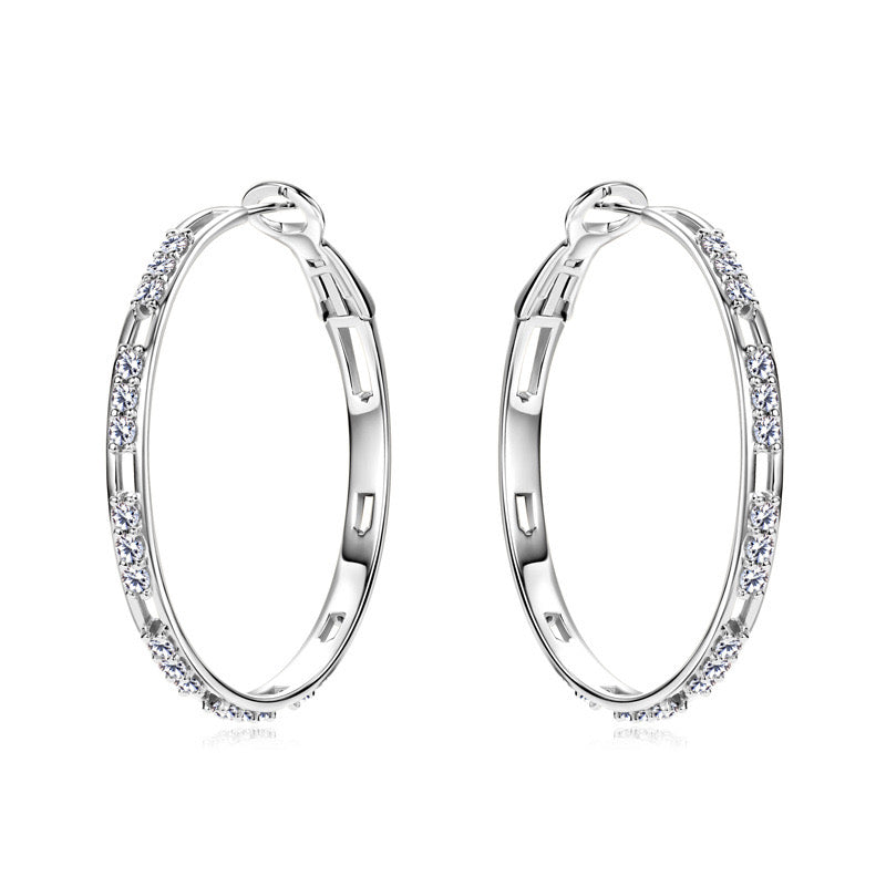 "Cluster" Hoops Moissanite Earring S925