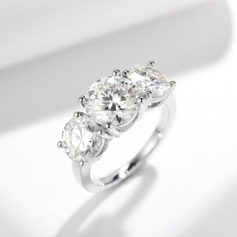 "Celestia" 3ct Round Three Stone Eternity Ring S925