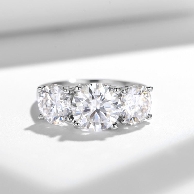 "Celestia" 3ct Round Three Stone Eternity Ring S925