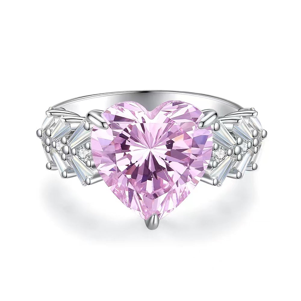 "Joy" Heart Cut High Carbon Ring