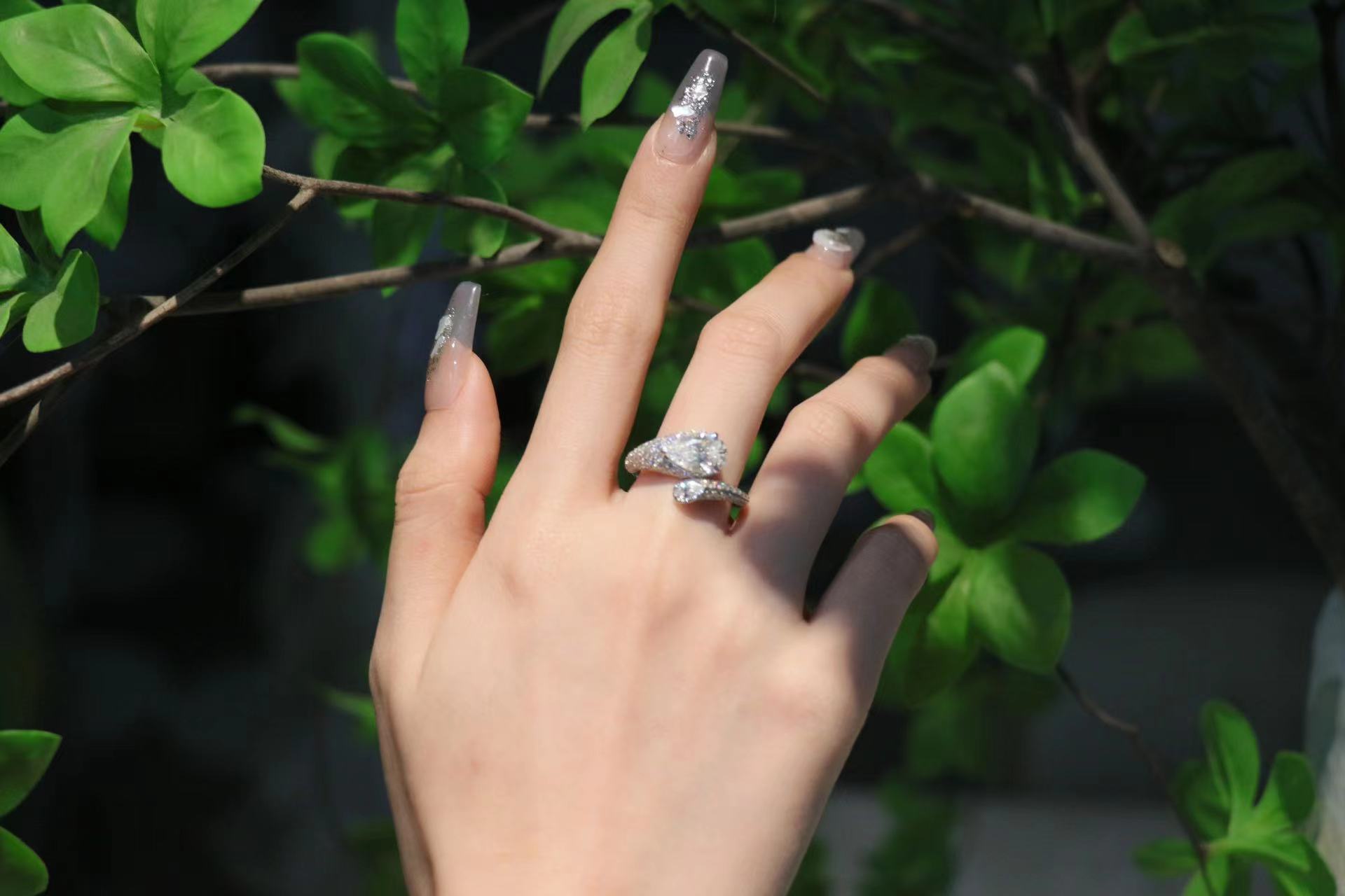 Pre "Cobra"  3ct Pear Cut Moissanite Ring