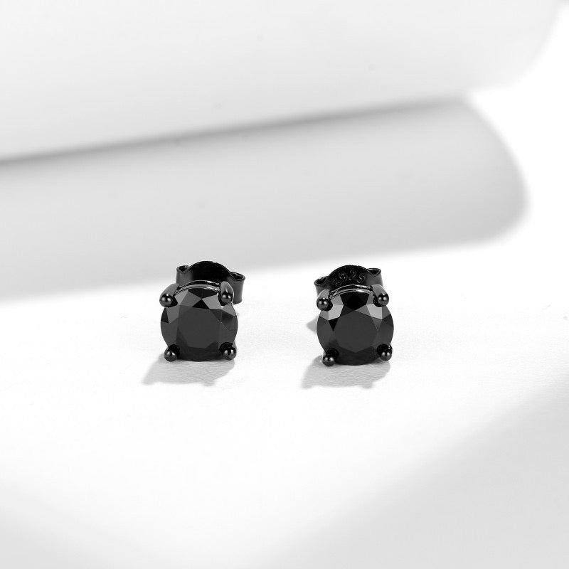 "Ella" Black Swan Moissanite Earrings S925