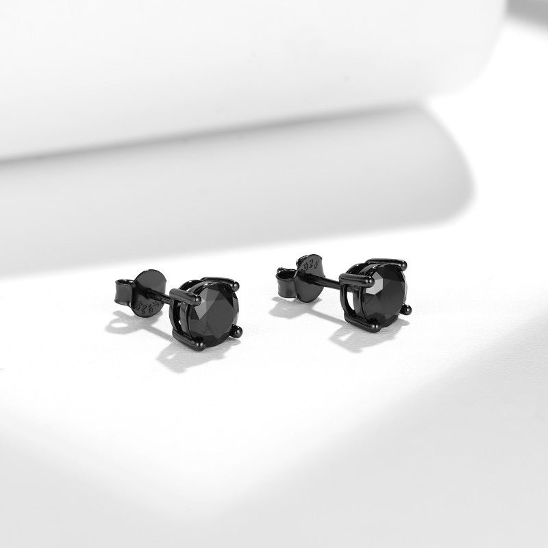 "Ella" Black Swan Moissanite Earrings S925