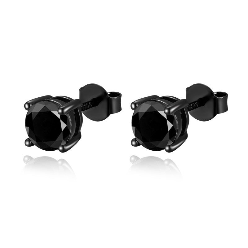 "Ella" Black Swan Moissanite Earrings S925