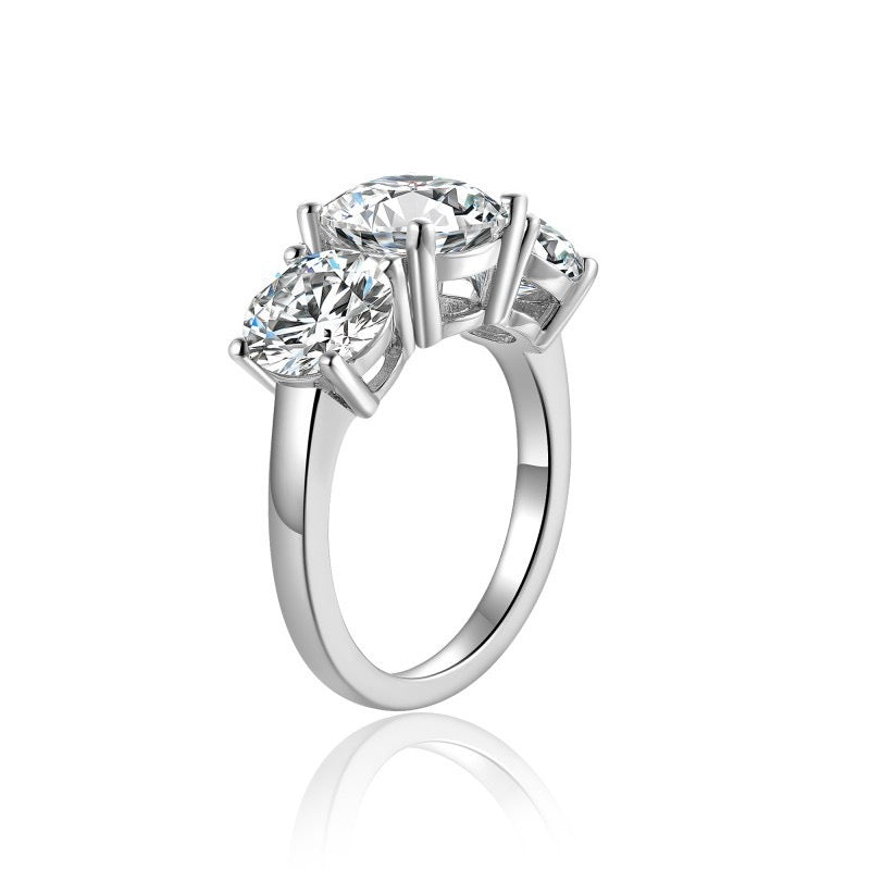 "Celestia" 3ct Round Three Stone Eternity Ring S925