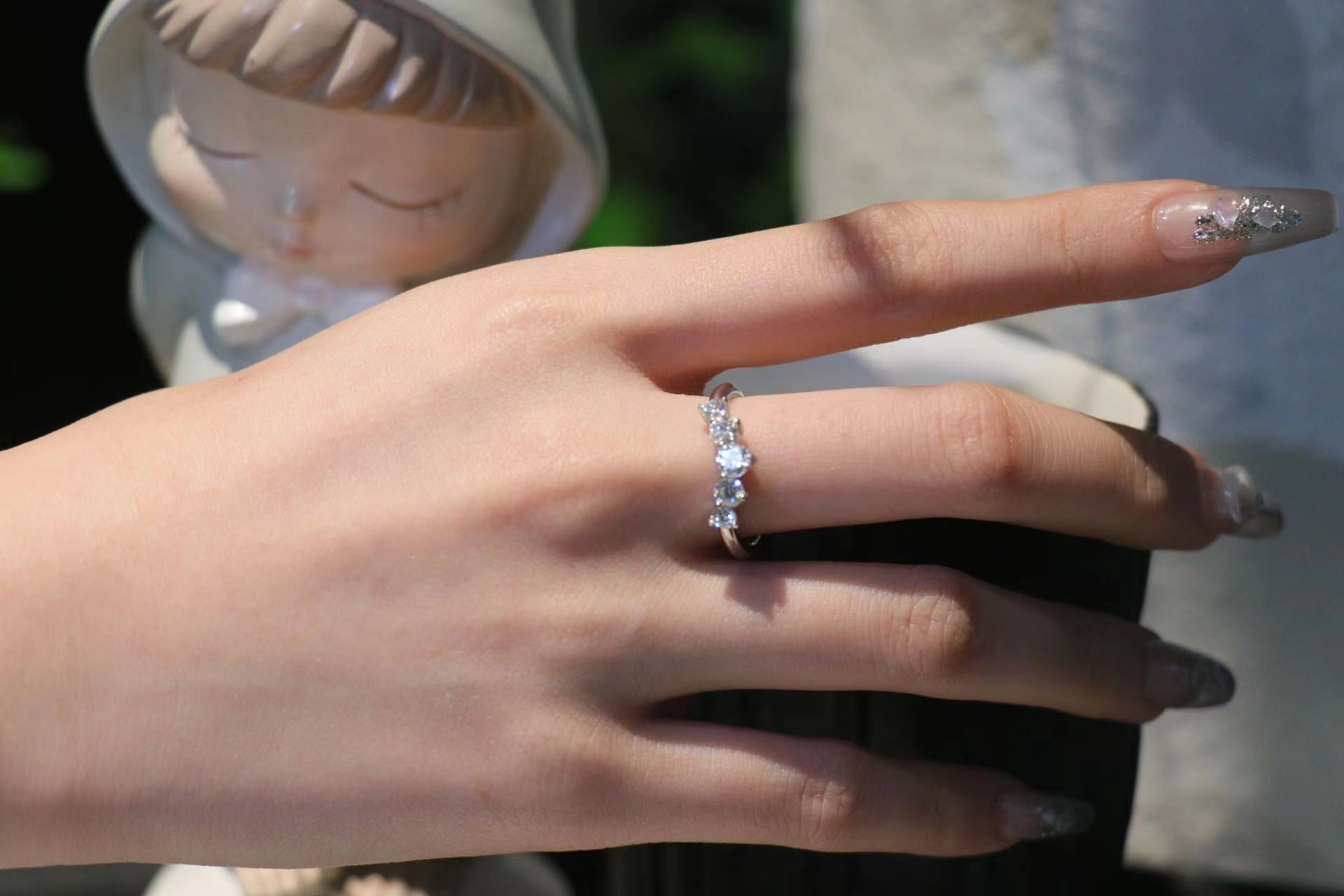 "Flora" 0.2ct Full Moissanite Band