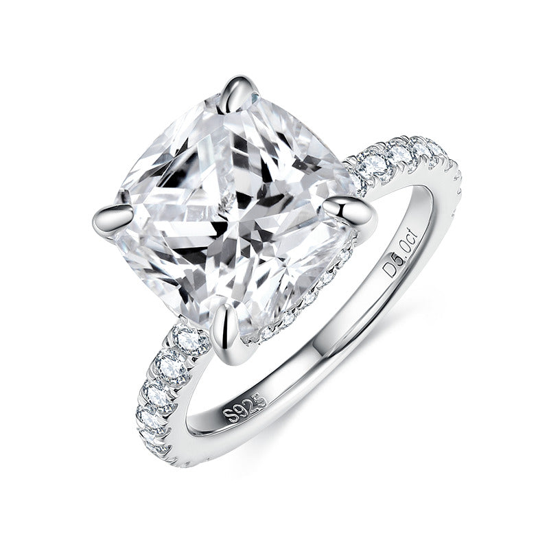 "Vivian" 5ct Cushion Cut Full Moissanite S925