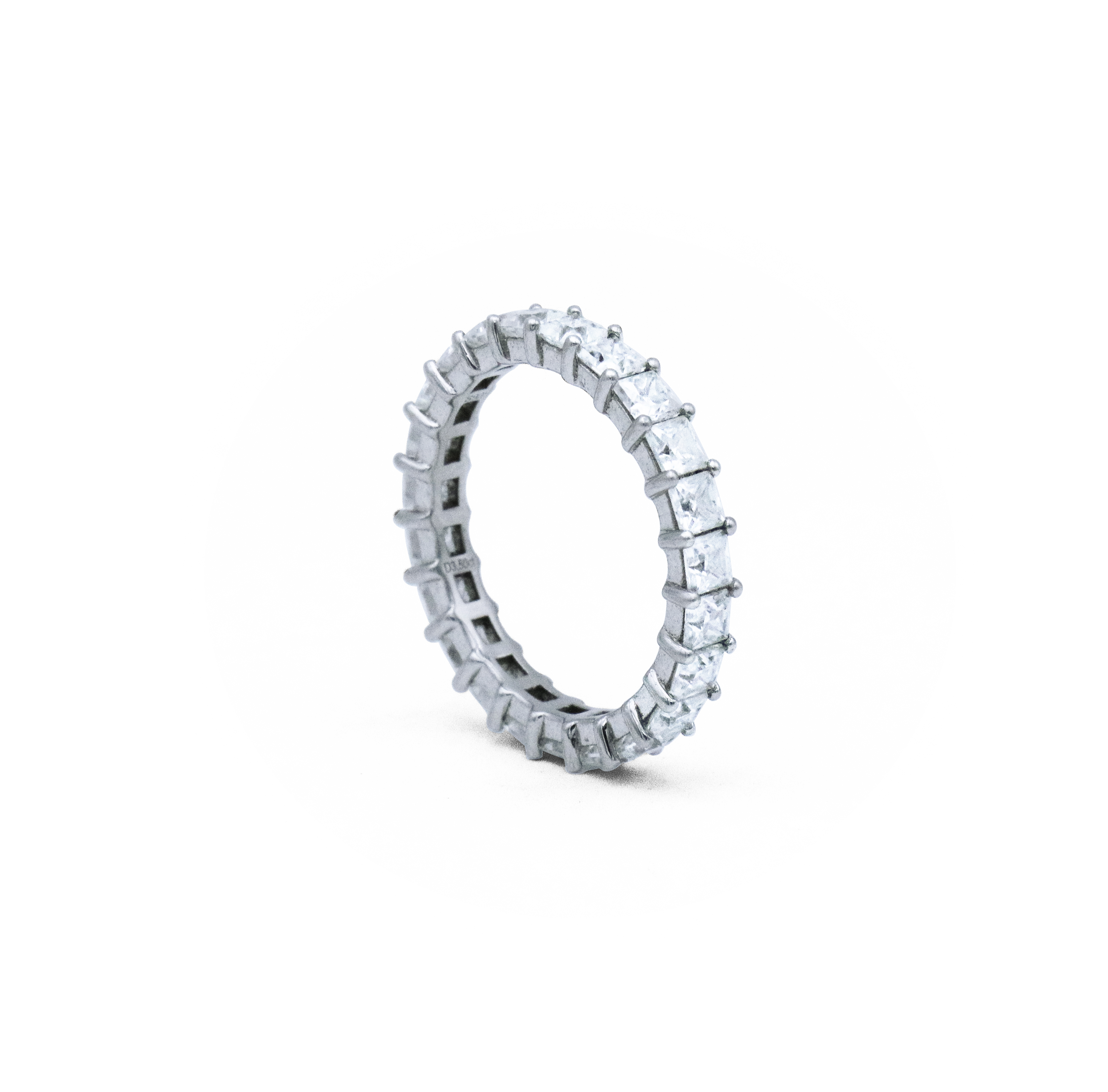 Pre ''JM'' Princess Cut Moissanite Band