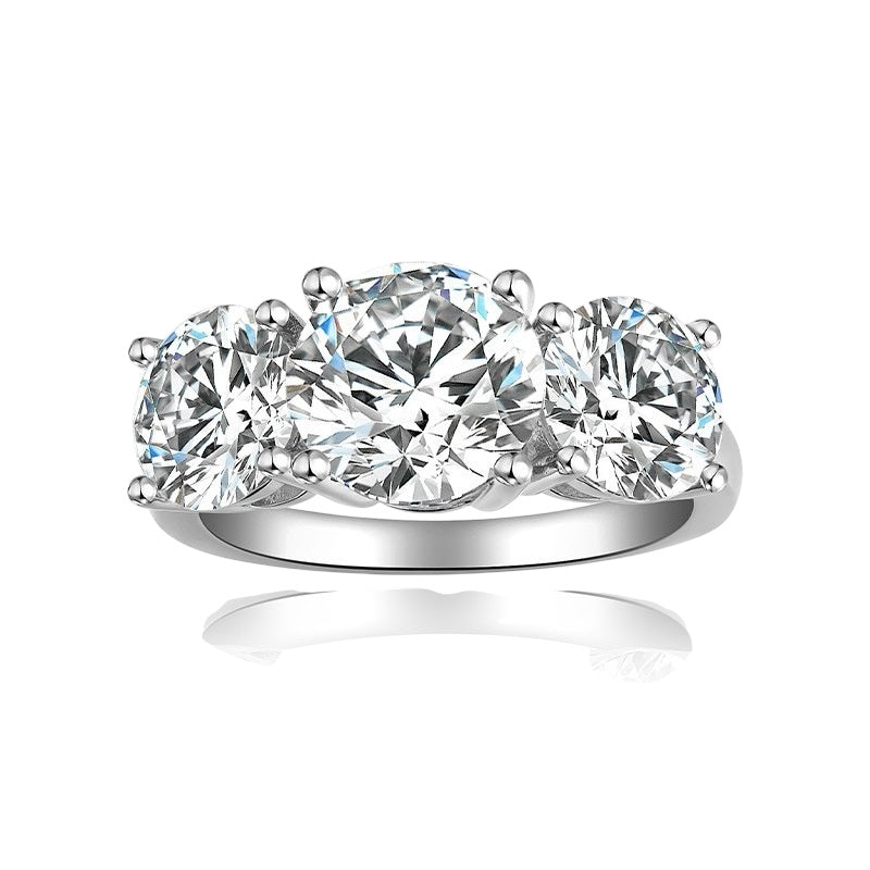 "Celestia" 3ct Round Three Stone Eternity Ring S925