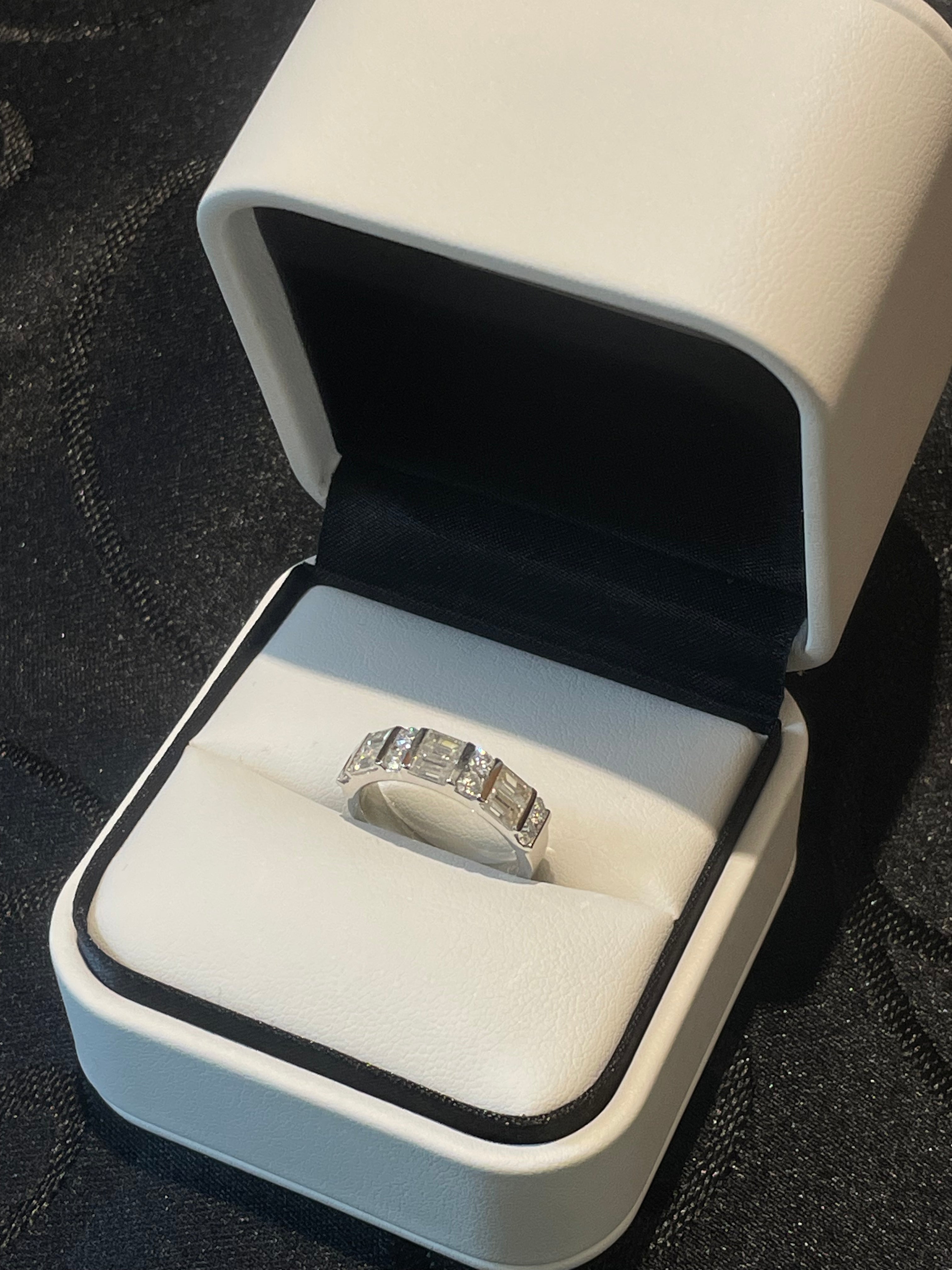 "Cece" Emerald Cut Moissanite Band