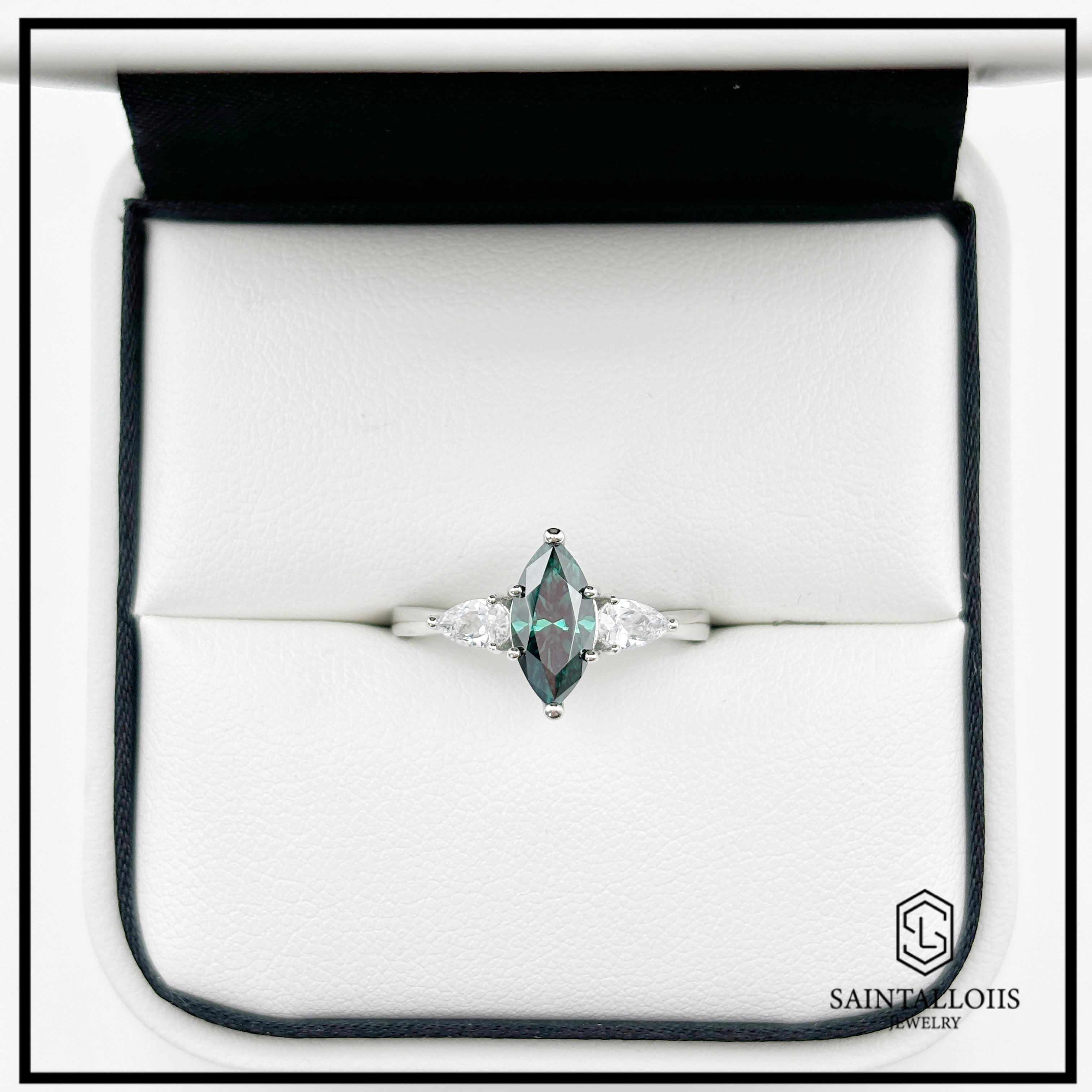"Lucia" 1ct Marquise Cut Moissanite Ring (Multiple Colors Stones Avaliable)