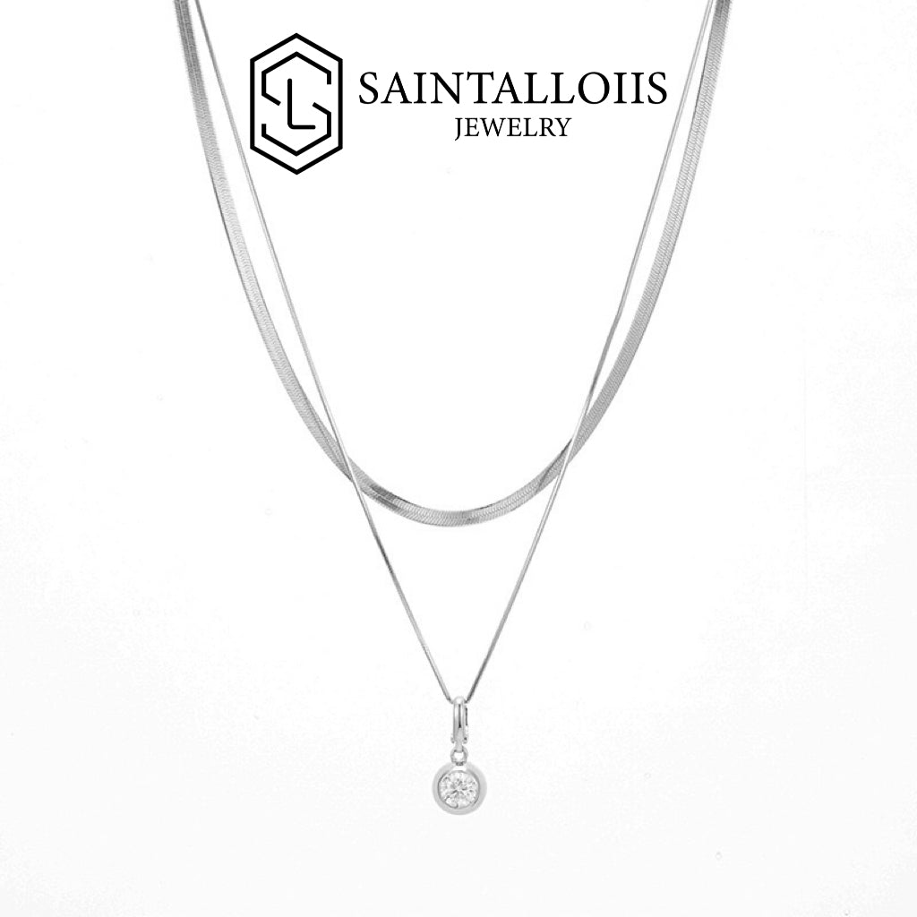 "Saskia" 1ct Round Cut Moissanite Necklace
