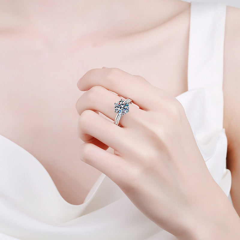 "Coco" 3ct Round Cut Moissanite Ring